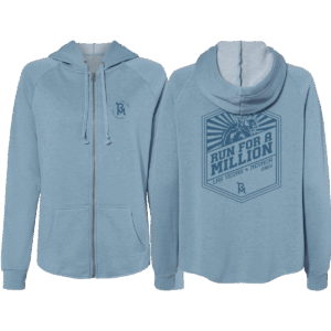 TRFAM Sunburst Logo Women’s Zip Hoodie – Light Blue